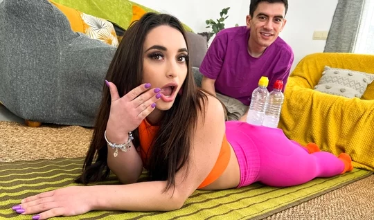 Big booty beauty jumps on dick during sex yoga