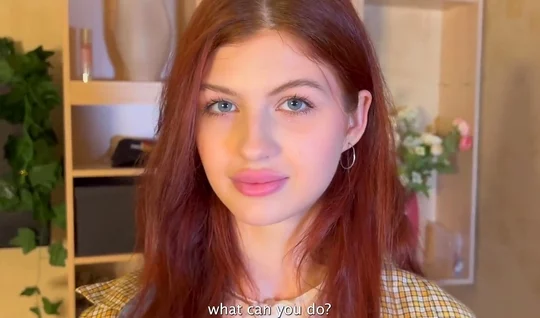 Russian red-haired cutie agreed to friendly sex