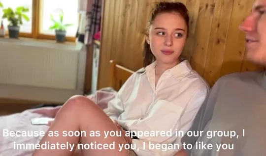 Russian chick gave a blowjob to a guy after his declarations of love