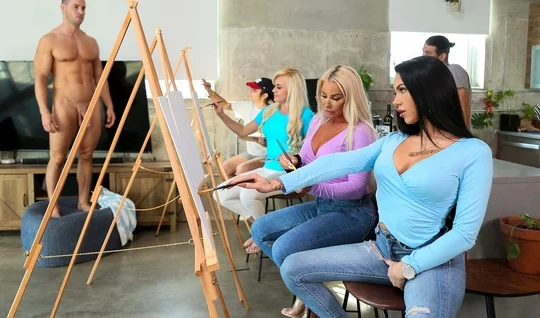 A young model agreed to group sex with milfs