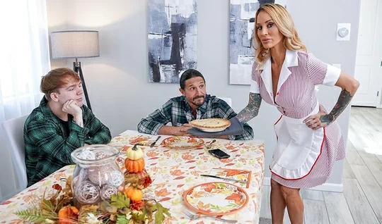 Experienced woman with big tits enjoys group sex