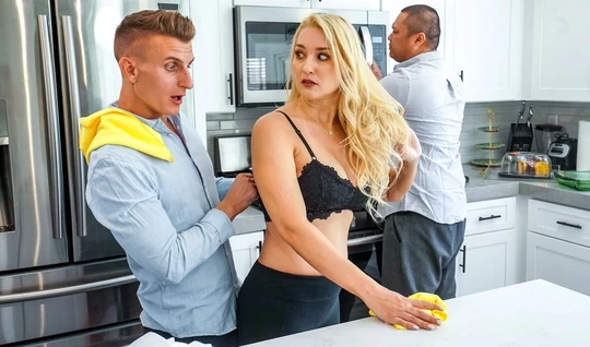 The blonde is always ready to cheat on her husband with the first person she meets