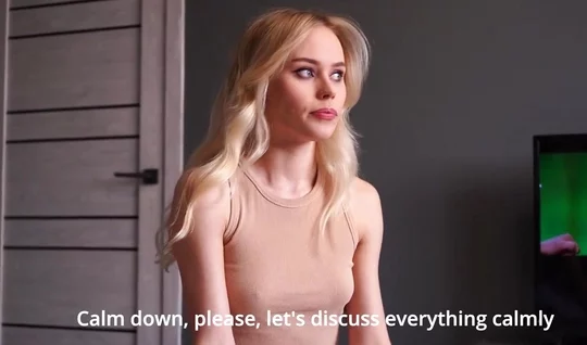 Russian blonde tried a hot dick and got excited