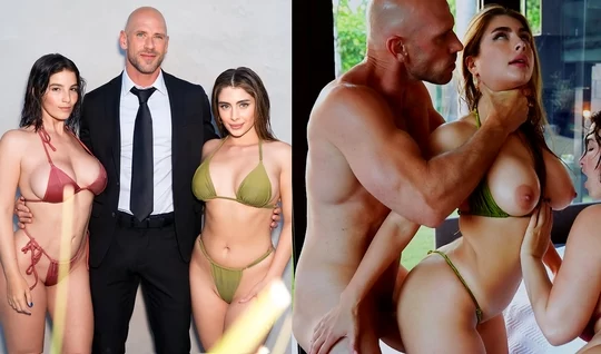 The bald brutal macho made an excellent grouping with girls