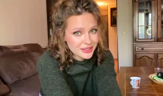 A man with a beard pleased the Russian girlfriend anal sex