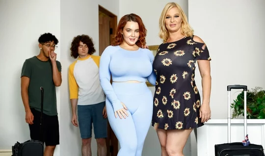 The bbw of the stepmother had fun with young stepsons