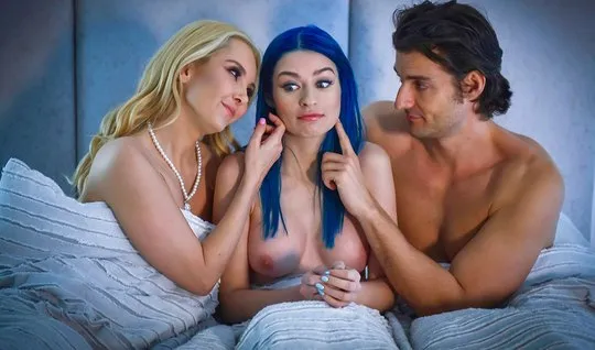 Wife invited a girlfriend to have group sex with Horny husband