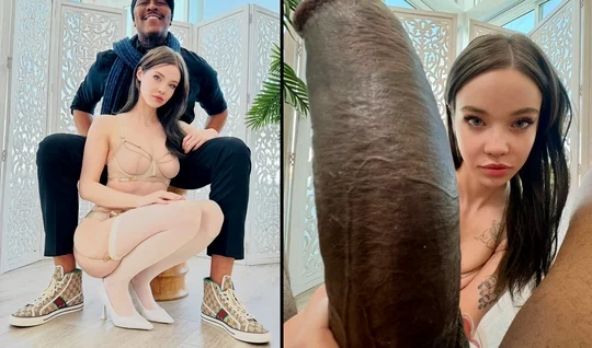 A huge black dick gives a cutie intense pleasure