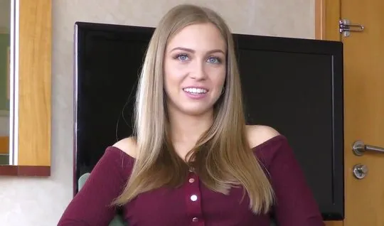 Blonde at Woodmans casting lifts her legs up and fucks an agent on camera