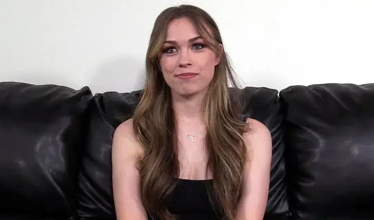 During the casting, the girl bent into a pose and finished sex on the table
