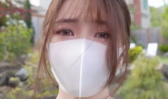 Masked Japanese woman with friend filming homemade porn with orgasm