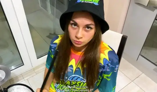 Russian girlfriend agreed to ride a hard cock