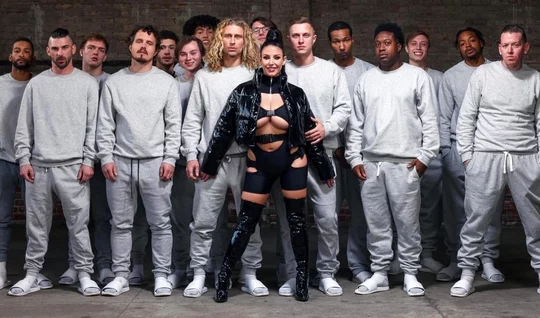 Girl with big milkings guys doused with sperm after blowjob