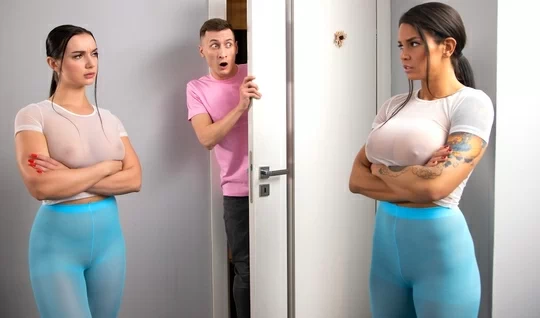 Hot brunette with big milkings seduced her sisters boyfriend